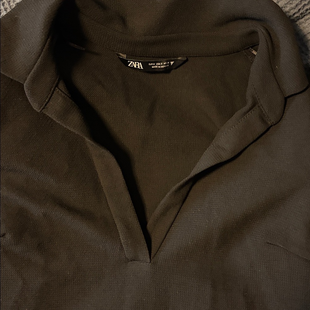 Zara black Collared Top